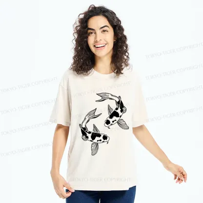 Tokyo-Tiger Two Beautiful Koi Washed T-Shirt
