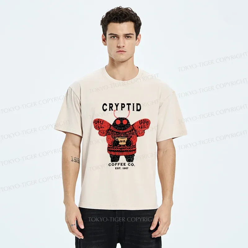 Tokyo-Tiger Mothman Coffee Washed T-Shirt