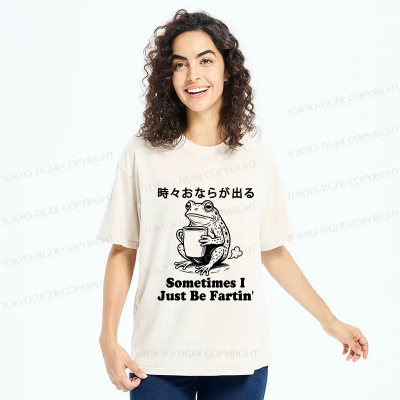 Tokyo-Tiger Farting Frog Washed T-Shirt