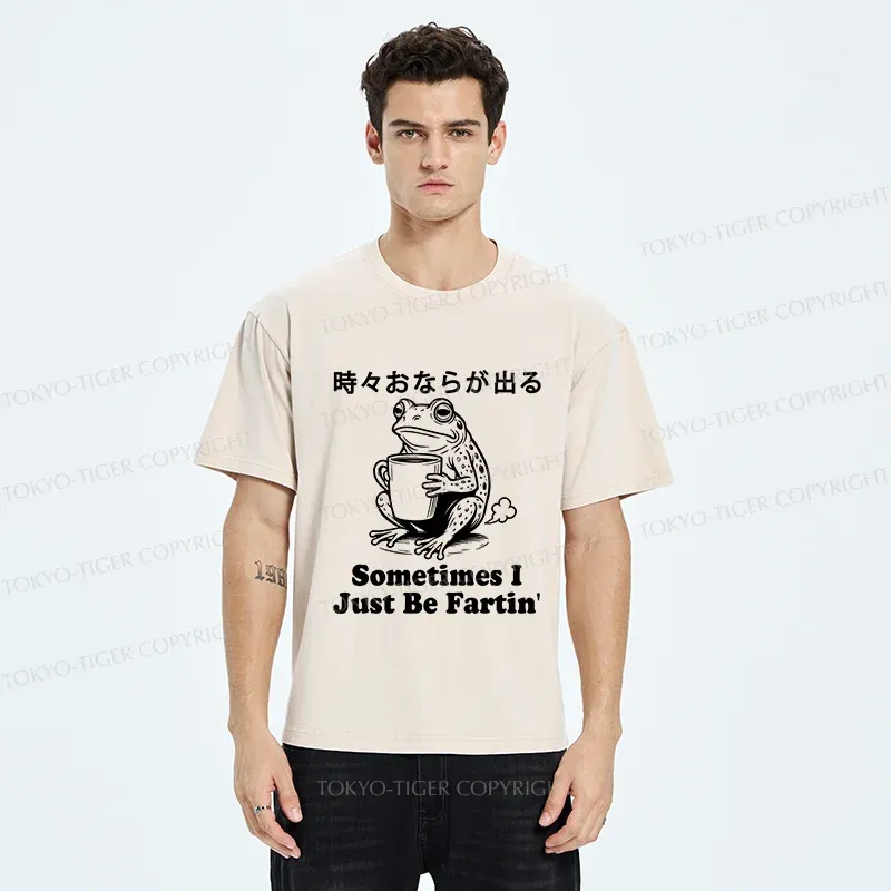 Tokyo-Tiger Farting Frog Washed T-Shirt