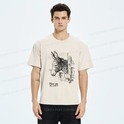Tokyo-Tiger Funny Donkey Ass Washed T-Shirt