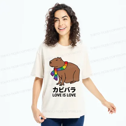 Tokyo-Tiger Capybara With Love Washed T-Shirt