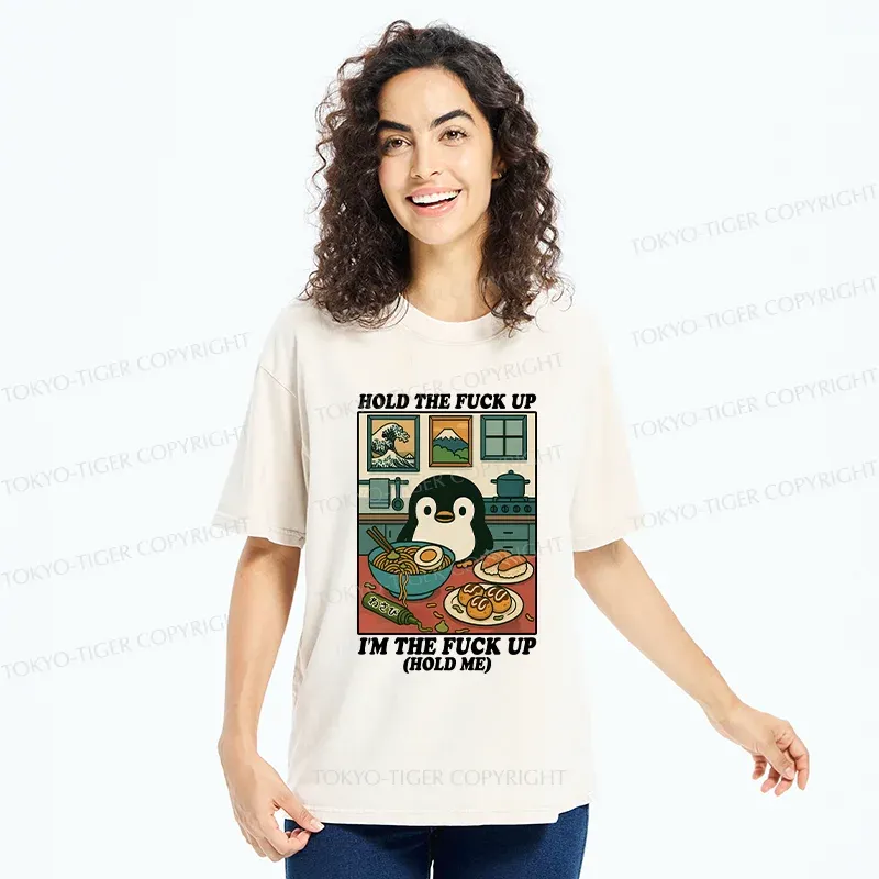 Tokyo-Tiger Troublesome Penguin Washed T-Shirt