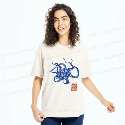 Tokyo-Tiger Deep Sea Octopus Washed T-Shirt