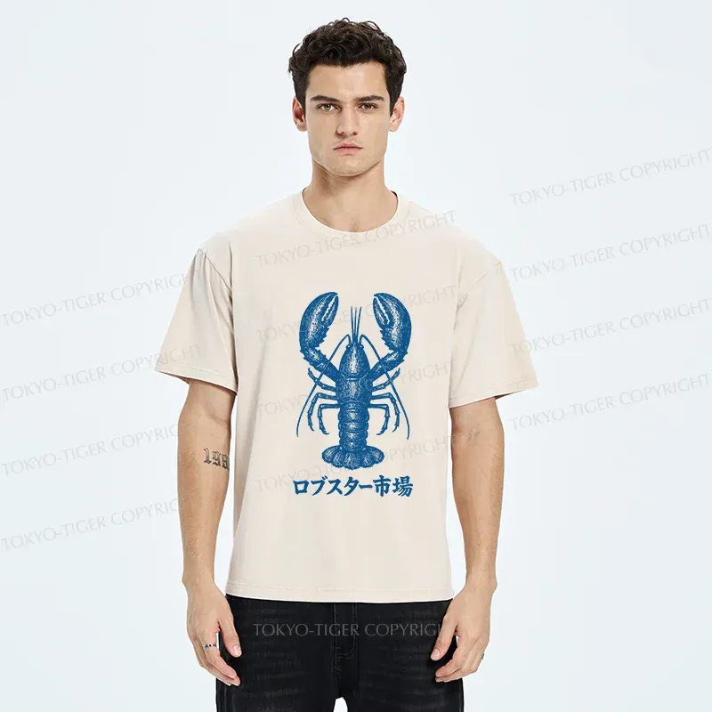 Tokyo-Tiger Lobster Market Washed T-Shirt