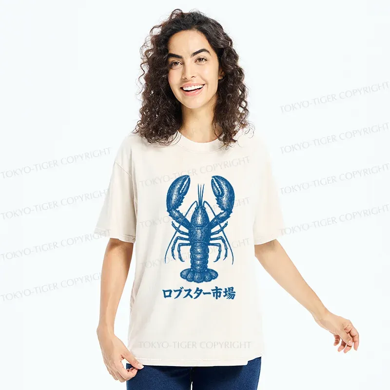 Tokyo-Tiger Lobster Market Washed T-Shirt