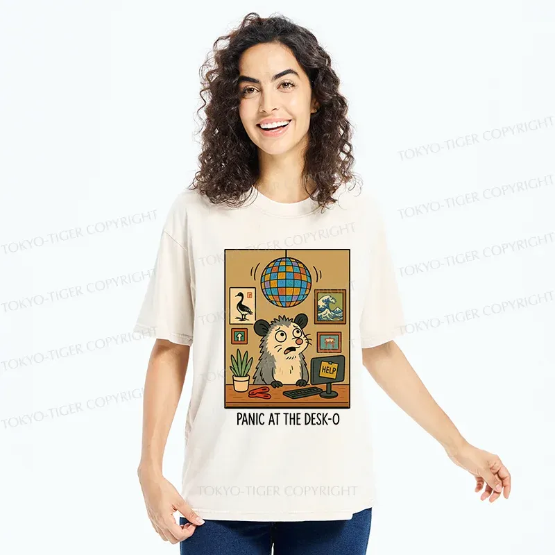 Tokyo-Tiger Panic In The Office Washed T-Shirt