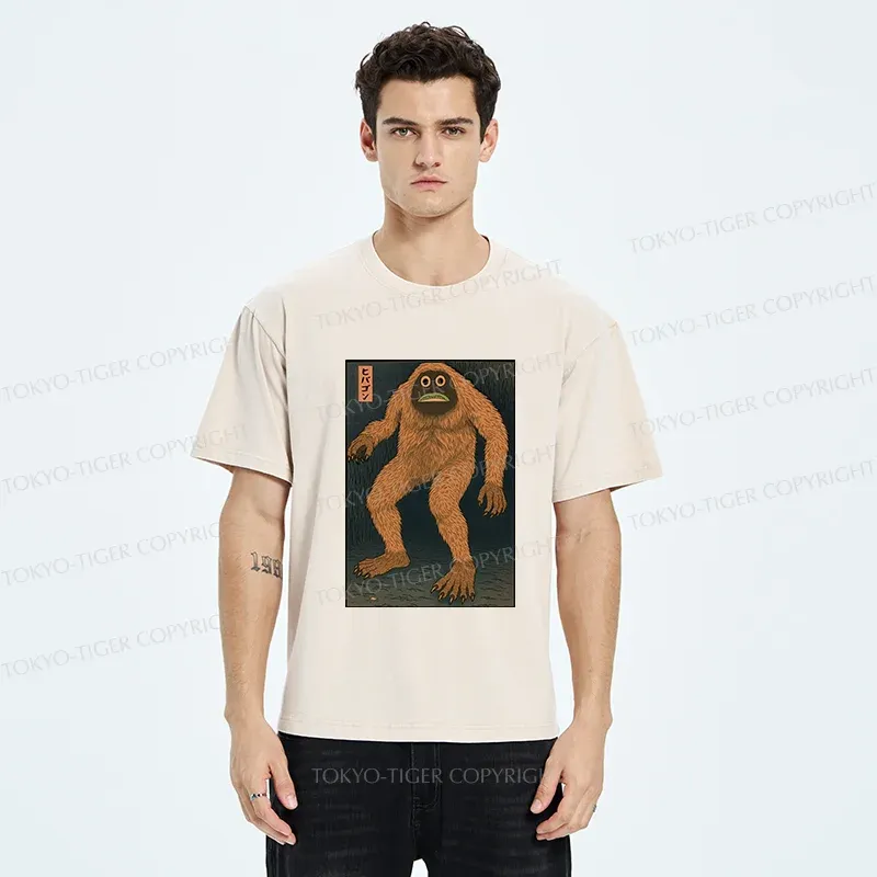 Tokyo-Tiger Japanese Long Hair Monster Washed T-Shirt