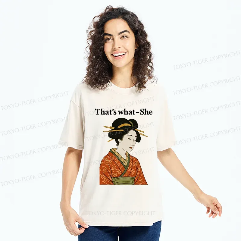 Tokyo-Tiger Geisha's Joke Washed T-Shirt