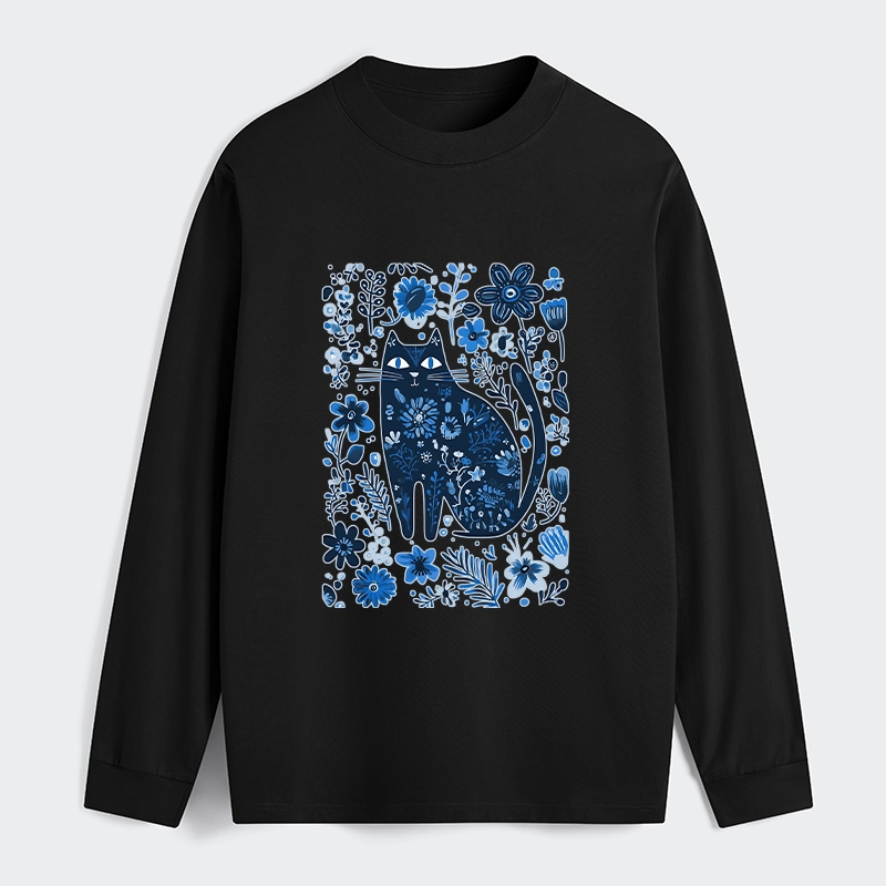 Tokyo-Tiger A Cat Among Flowers Classic Long Sleeve T-Shirt