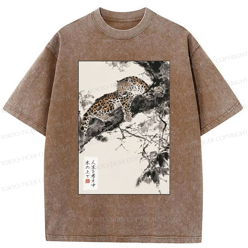 Tokyo-Tiger Tiger's Philosophy: Pondering Life From The Trees Washed T-Shirt
