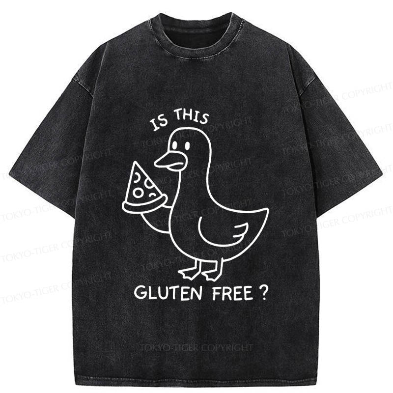 Tokyo-Tiger Funny Goose:Is This Gluten Free Washed T-Shirt