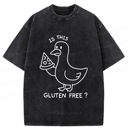 Tokyo-Tiger Funny Goose:Is This Gluten Free Washed T-Shirt