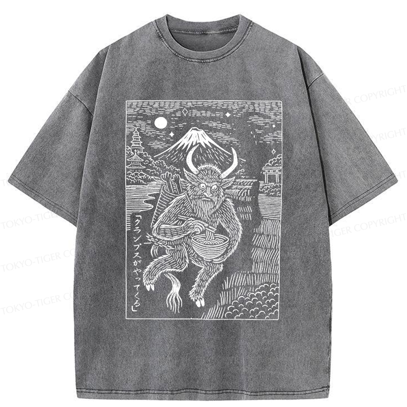Tokyo-Tiger Krampus Is Coming Washed T-Shirt