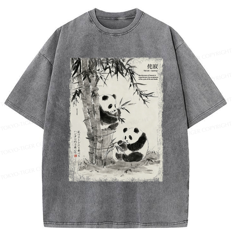Tokyo-Tiger A Panda’s Zen: Life In Black And White Washed T-Shirt