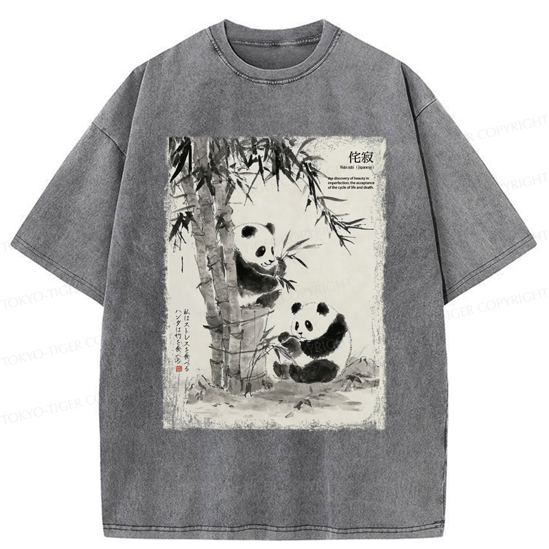 Tokyo-Tiger A Panda’s Zen: Life In Black And White Washed T-Shirt