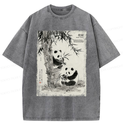 Tokyo-Tiger A Panda’s Zen: Life In Black And White Washed T-Shirt