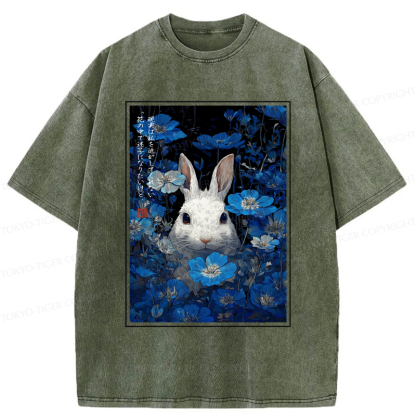 Tokyo-Tiger Whispers Of The Rabbit Among The Flowers Washed T-Shirt
