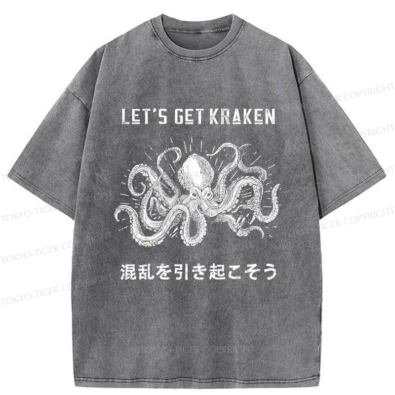 Tokyo-Tiger Funny Octopus：Let’s Get Kraken Washed T-Shirt