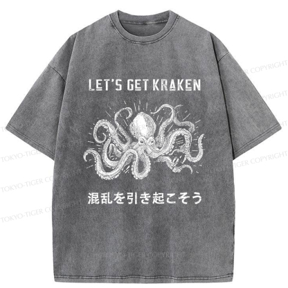 Tokyo-Tiger Funny Octopus：Let’s Get Kraken Washed T-Shirt