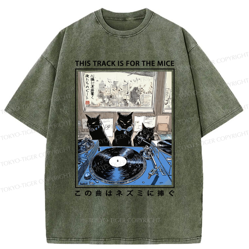 Tokyo-Tiger Three Cats Perform A Song For The Mice Washed T-Shirt