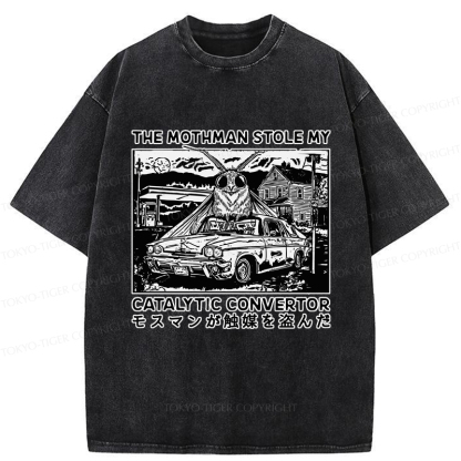 Tokyo-Tiger The Night Mothman Stole My Converter Washed T-Shirt