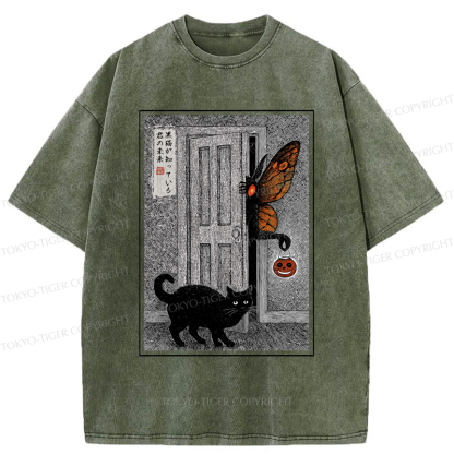 Tokyo-Tiger Halloween Mothman Visits Washed T-Shirt