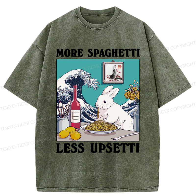 Tokyo-Tiger More Spaghetti Less Upsetti Rabbit Washed T-Shirt