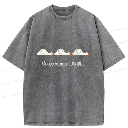 Tokyo-Tiger Funny Goose Bumps Washed T-Shirt