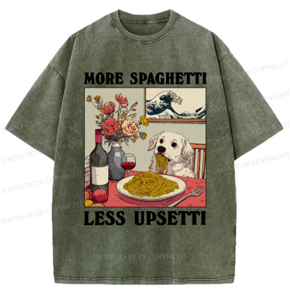 Tokyo-Tiger More Spaghetti Less Upsetti Dog Washed T-Shirt