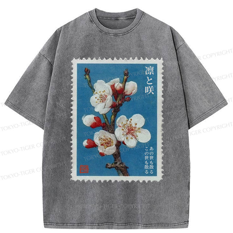 Tokyo-Tiger The Blooming and Withering of Plum Blossoms Washed T-Shirt