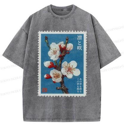 Tokyo-Tiger The Blooming and Withering of Plum Blossoms Washed T-Shirt