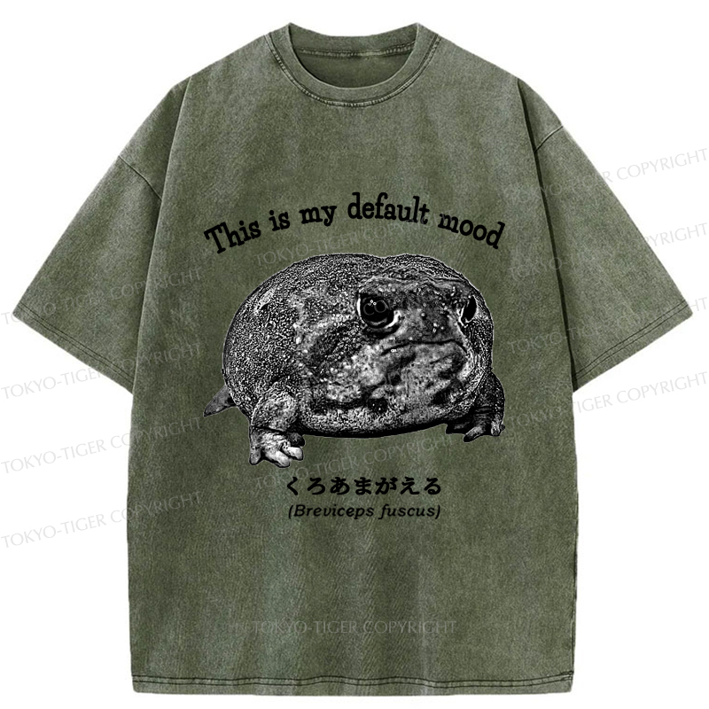 Tokyo-Tiger Funny Frog：This is My Default Mood Washed T-Shirt