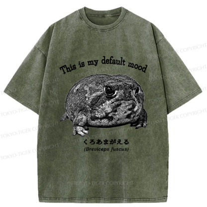 Tokyo-Tiger Funny Frog：This is My Default Mood Washed T-Shirt