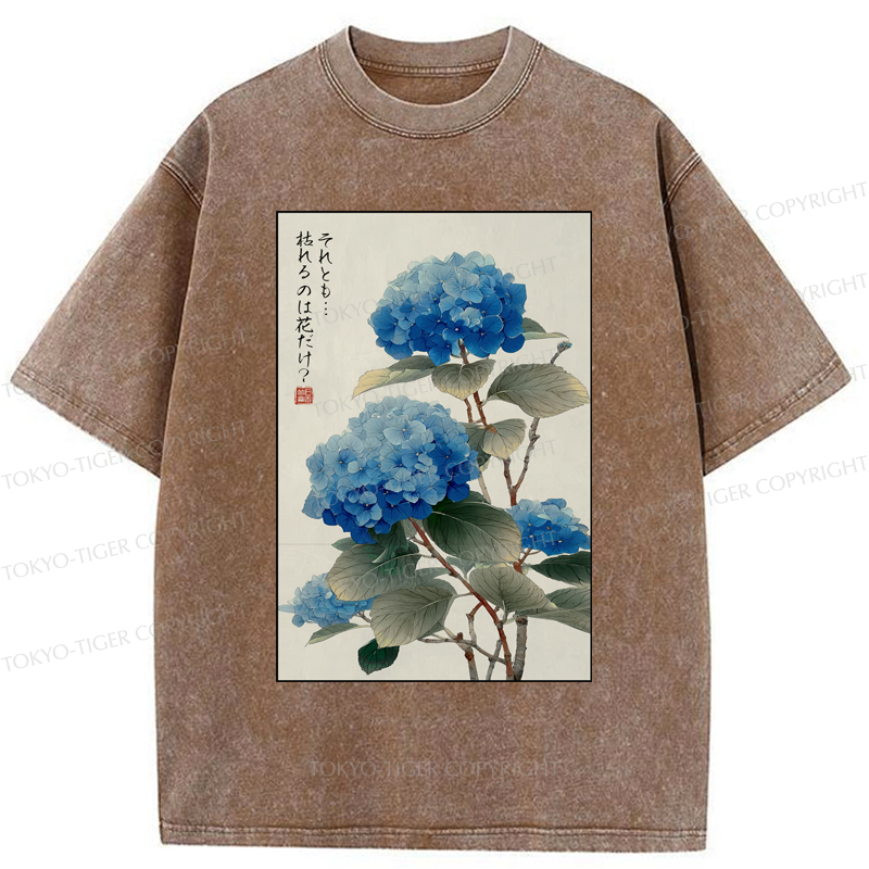 Tokyo-Tiger Hydrangeas: A Reflection of the Soul Washed T-Shirt