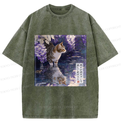 Tokyo-Tiger The Secrets of Wisteria Blooms Washed T-Shirt