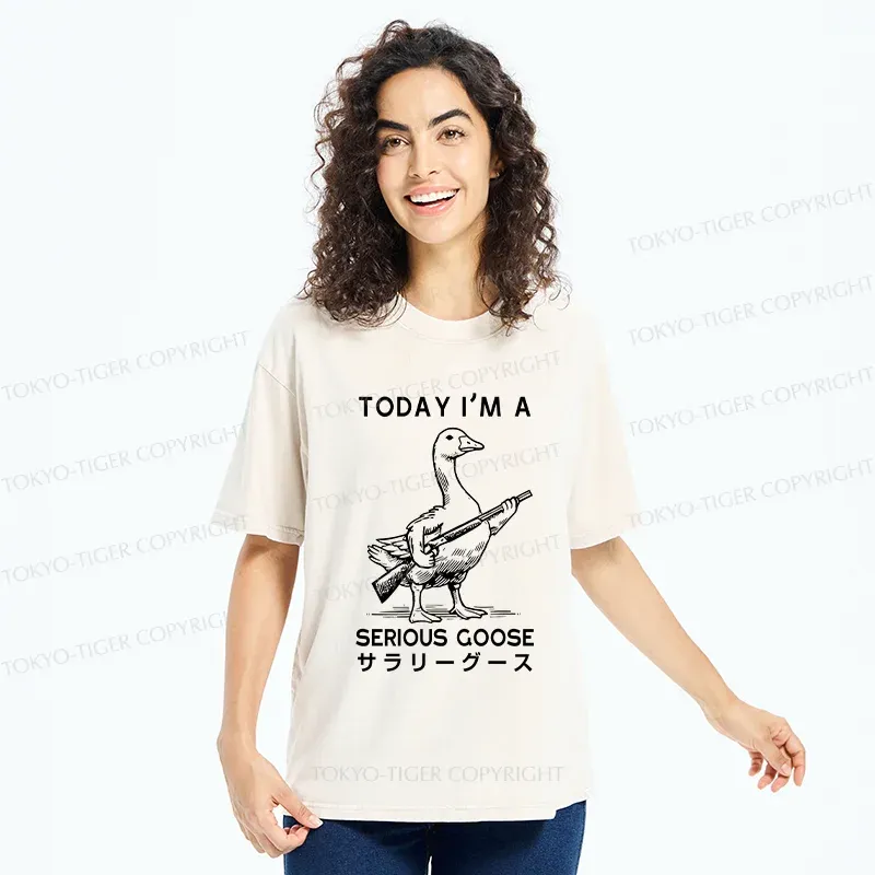Tokyo-Tiger Serious Stupid Goose Washed T-Shirt