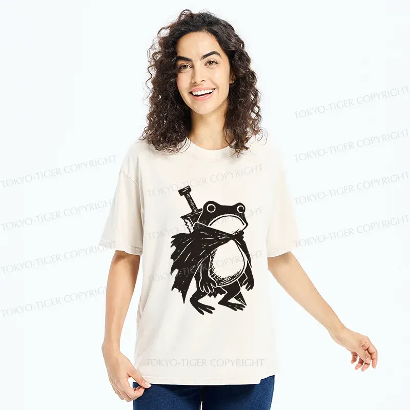 Tokyo-Tiger Frog Warrior Washed T-Shirt