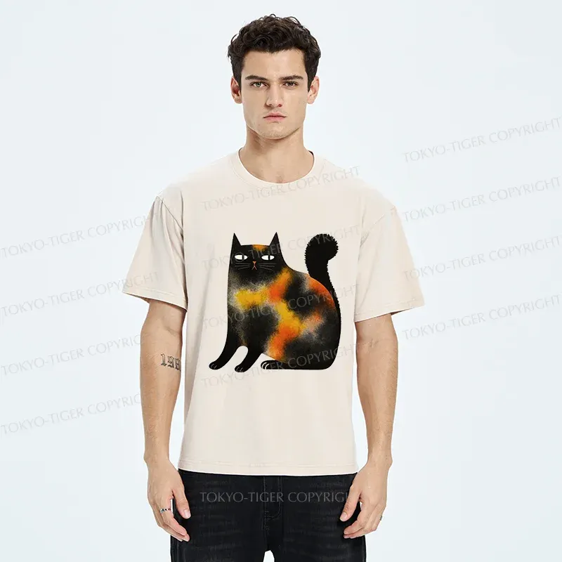 Tokyo-Tiger Tie-Dye Kitten Washed T-Shirt