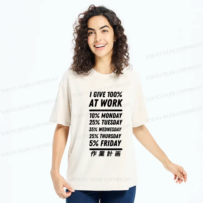 Tokyo-Tiger Work Plan Washed T-Shirt