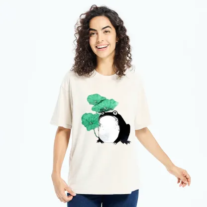 Tokyo-Tiger Lotus Leaf And Frog Washed T-Shirt