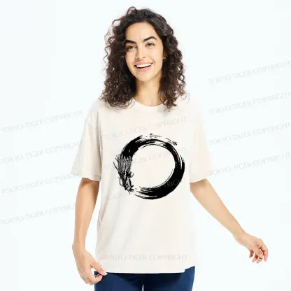 Tokyo-Tiger Dragon's Circle Washed T-Shirt