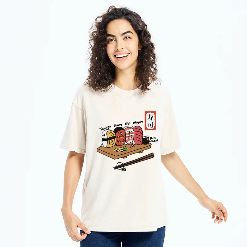Tokyo-Tiger Delicious Sushi Washed T-Shirt