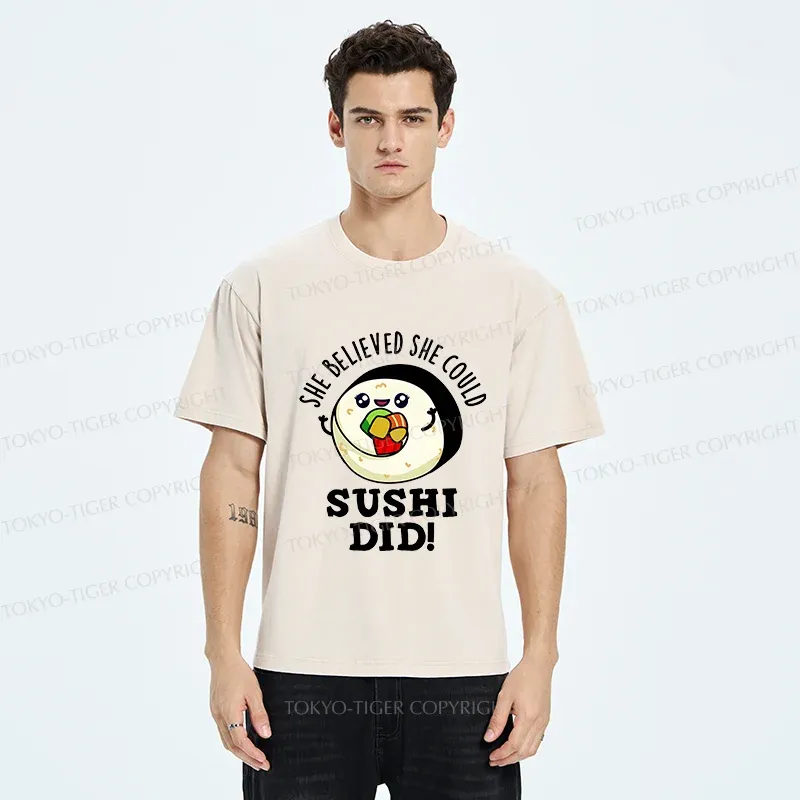 Tokyo-Tiger Interesting Sushi Washed T-Shirt