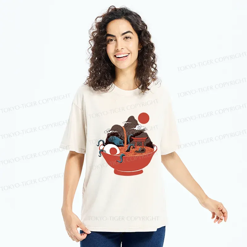 Tokyo-Tiger Retro Ramen Washed T-Shirt