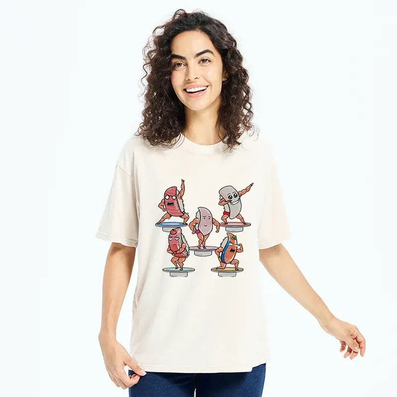 Tokyo-Tiger Fitness Sushi Washed T-Shirt