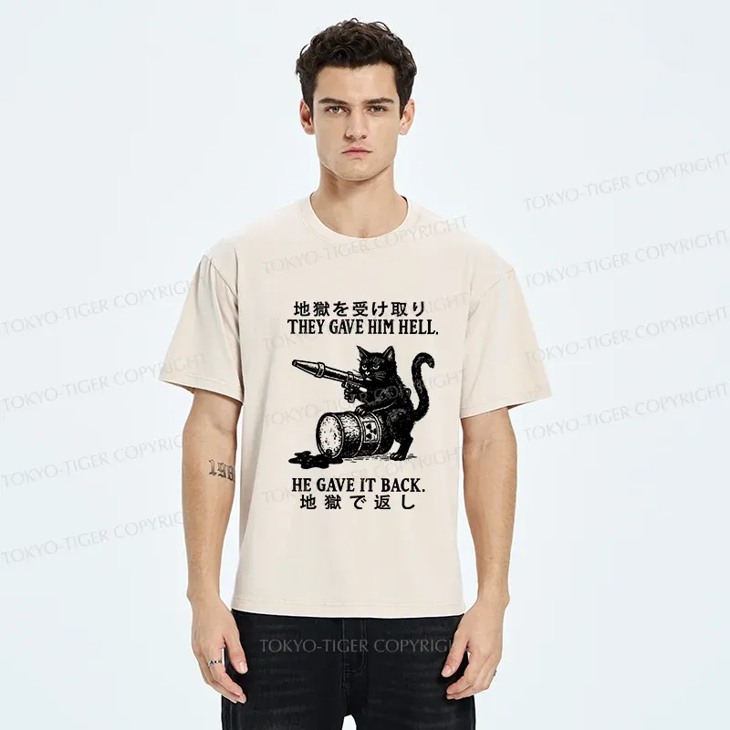 Tokyo-Tiger Revenge Of The Cat Washed T-Shirt
