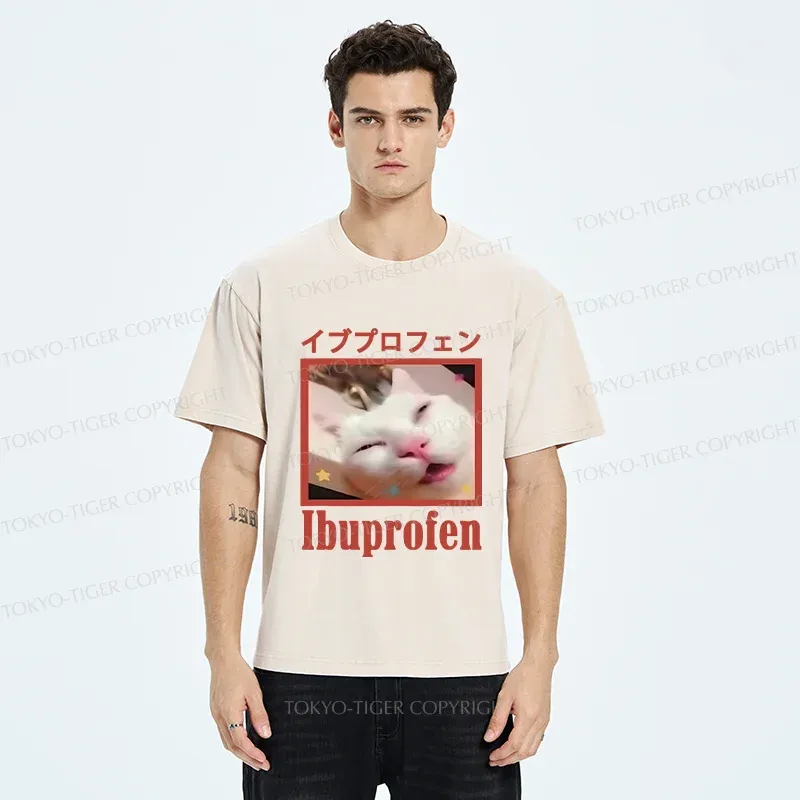 Tokyo-Tiger Cat Took Ibuprofen Washed T-Shirt