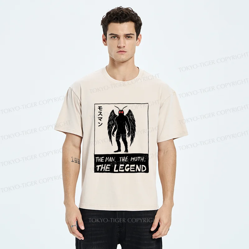 Tokyo-Tiger Funny Mothman Washed T-Shirt