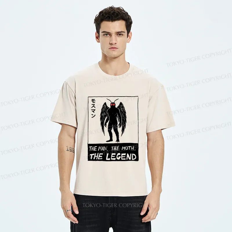Tokyo-Tiger Funny Mothman Washed T-Shirt